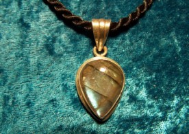 Labradorite, Sterling Silver Pendant with cord