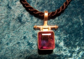 Amethyst, Sterling Silver Pendant with cord