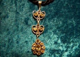 Citrine, Sterling Silver Pendant with cord