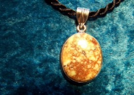 White Buffalo Turquoise, Sterling Silver Pendant with cord