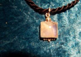 Moonstone, Sterling Silver Pendant with cord