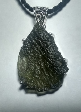 Pendant,Moldavite Sterling Silver with cord